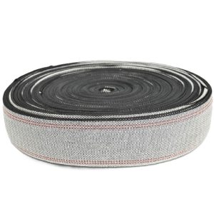 POLY WEBBING 3 1/2" GRAY WITH RED STRIPE