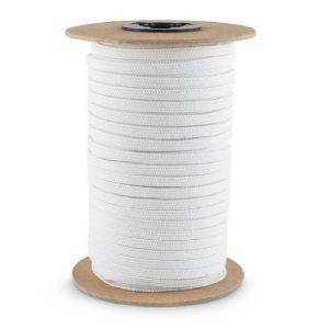 WHITE ELASTIC, 1/2" (144 YD ROLL)