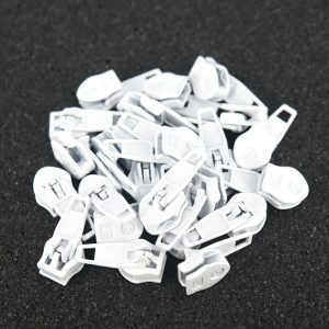 ZIPPER SLIDES, #5 WHITE (100 PCS)